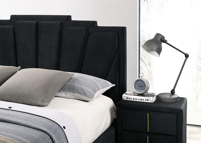 Florizel CM7411BK Black/Gold Glam Bed By Furniture Of America - sofafair.com