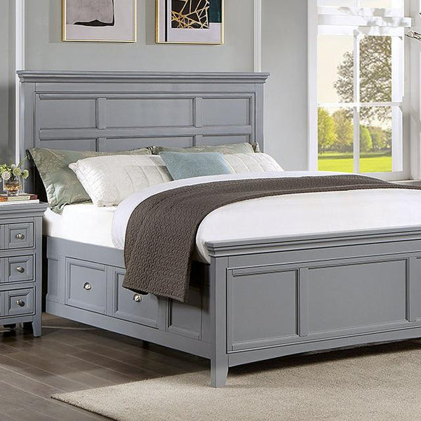 Castlile CM7413GY Gray Transitional Bed By Furniture Of America - sofafair.com