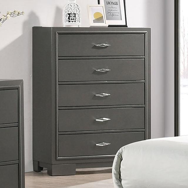 Alison CM7416GY-C Metallic Gray Contemporary Chest By Furniture Of America - sofafair.com