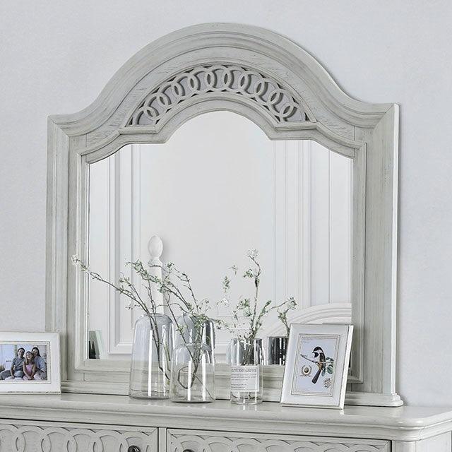 Fantasia CM7427M Antique White Transitional Mirror By Furniture Of America - sofafair.com