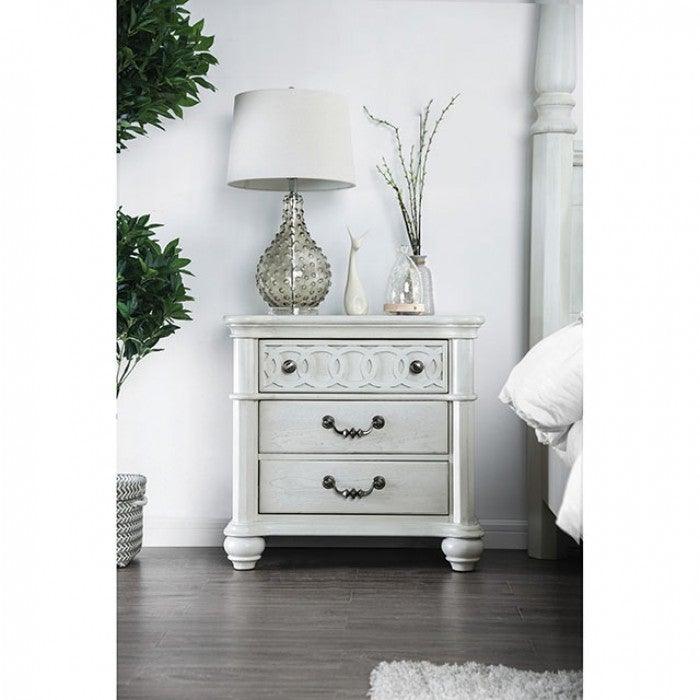 Fantasia CM7427N Antique White Transitional Night Stand By furniture of america - sofafair.com