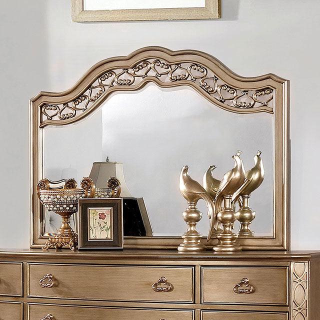 Capella CM7442M Brushed Gold Traditional Mirror By Furniture Of America - sofafair.com