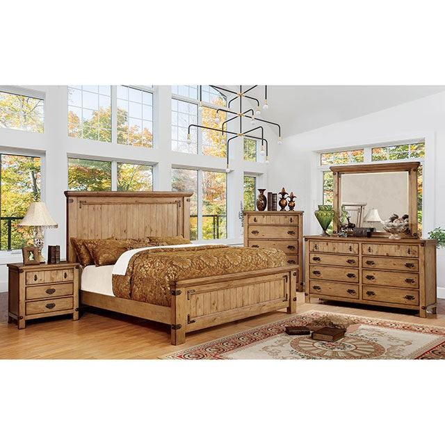 Pioneer Weathered Elm Cottage Bed By Furniture Of America - sofafair.com