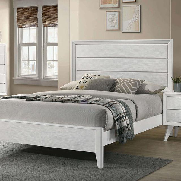 Dortmund CM7465WH White Contemporary Bed By Furniture Of America - sofafair.com
