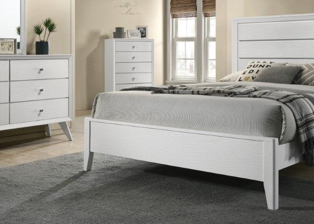 Dortmund CM7465WH White Contemporary Bed By Furniture Of America - sofafair.com