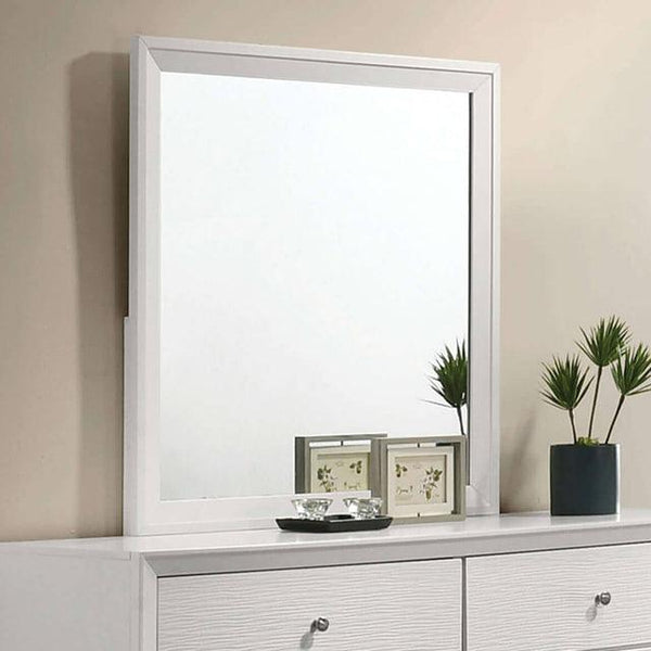Dortmund CM7465WH-M White Contemporary Mirror By Furniture Of America - sofafair.com