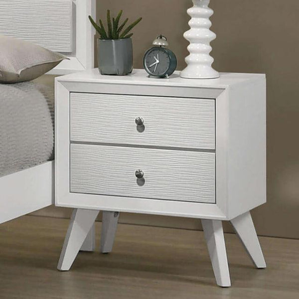 Dortmund CM7465WH-N White Contemporary Night Stand By Furniture Of America - sofafair.com