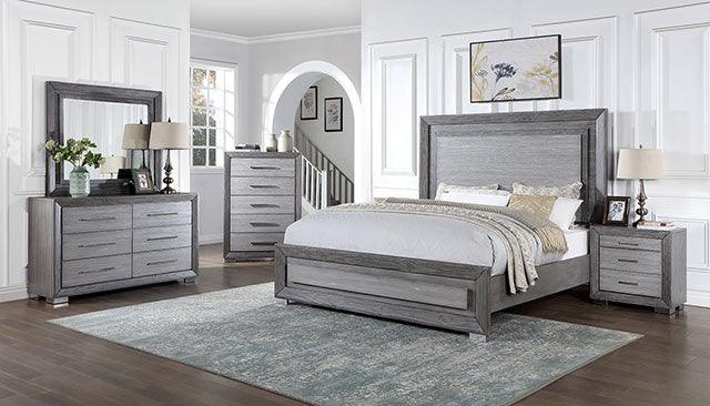 Raiden CM7468GY Gray Transitional Bed By Furniture Of America - sofafair.com