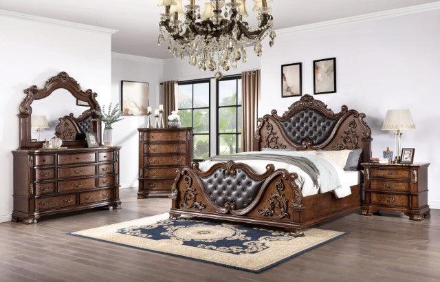 Esparanza CM7478CH Brown Cherry Traditional Bed By Furniture Of America - sofafair.com