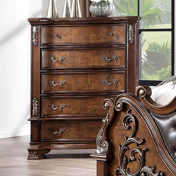 Esparanza CM7478CH-C Brown Cherry Traditional Chest By Furniture Of America - sofafair.com