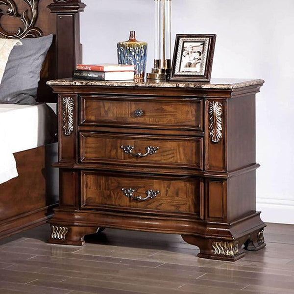 Esparanza CM7478CH-N Brown Cherry Traditional Night Stand By Furniture Of America - sofafair.com