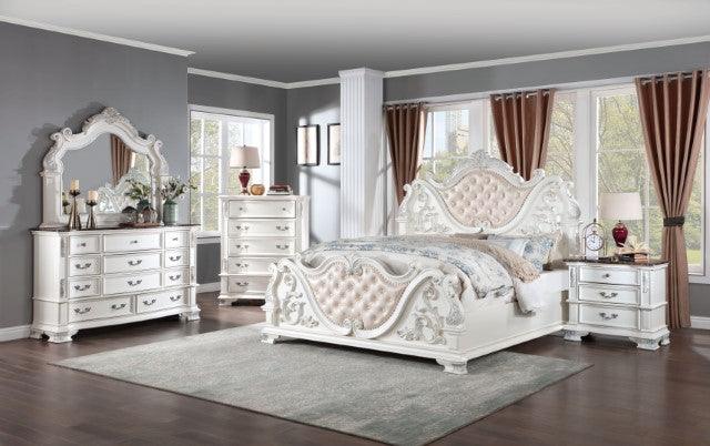 Esparanza CM7478WH-C Pearl White Traditional Chest By Furniture Of America - sofafair.com
