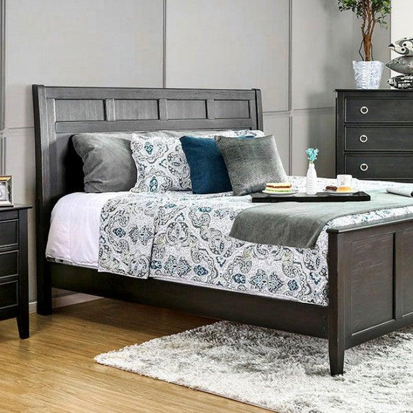 Arabelle CM7481 WireBrushed Black Transitional Bed By furniture of america - sofafair.com