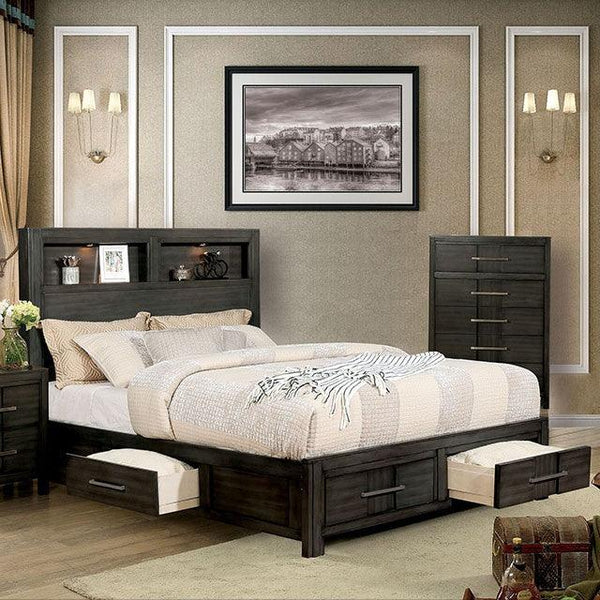 Karla CM7500GY Gray Transitional Bed By Furniture Of America - sofafair.com