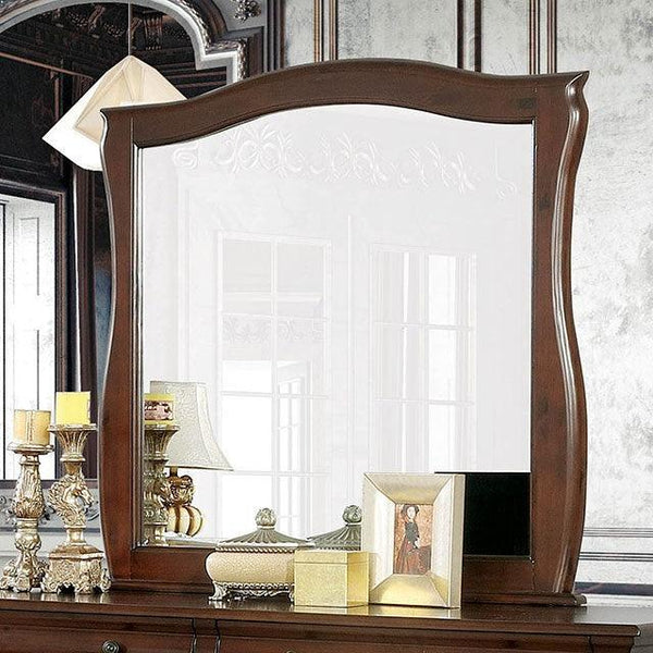 Brunswick CM7503M Brown Cherry Transitional Mirror By Furniture Of America - sofafair.com