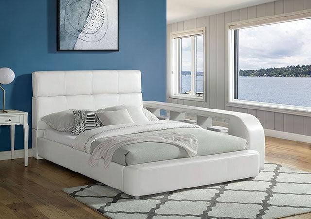 Vodice CM7513 White Contemporary Bed By Furniture Of America - sofafair.com