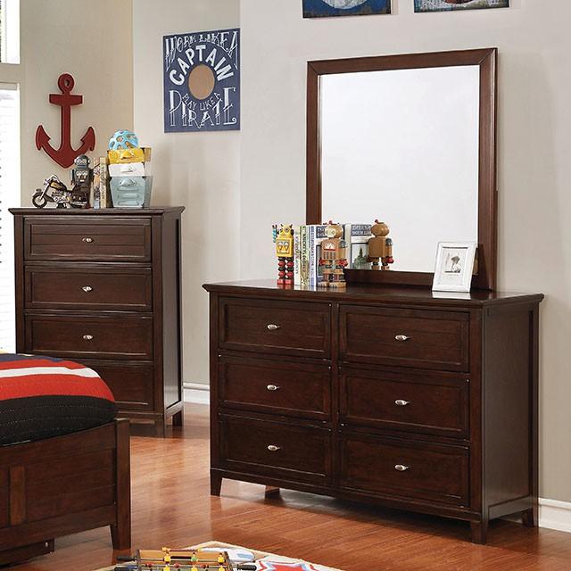 Brogan CM7517CH-D Brown Cherry Transitional Dresser By Furniture Of America - sofafair.com