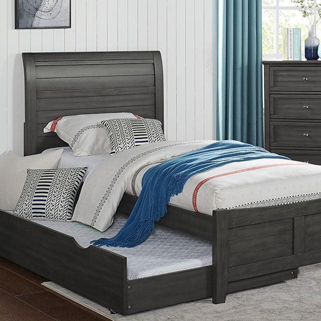 Brogan CM7517GY Gray Transitional Bed By Furniture Of America - sofafair.com