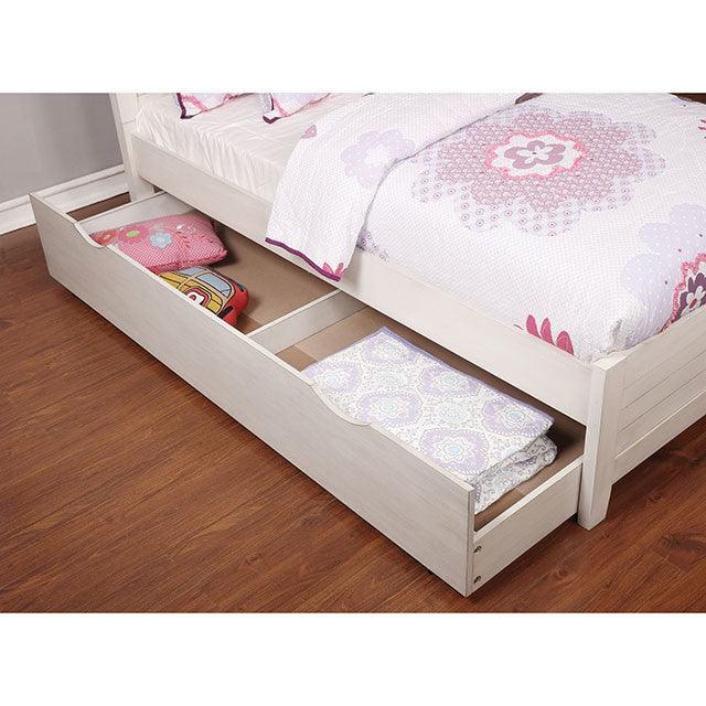 Brogan CM7517WH-TR Antique White Transitional Trundle By Furniture Of America - sofafair.com