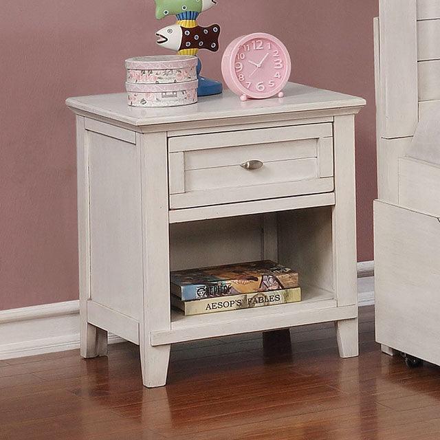 Brogan CM7517WH-N Antique White Transitional Night Stand By Furniture Of America - sofafair.com