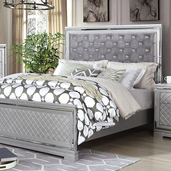 Belleterre CM7518 Silver Glam Bed By Furniture Of America - sofafair.com