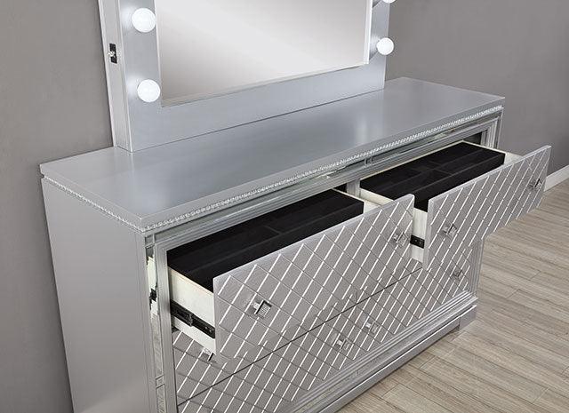 Belleterre CM7518D Silver Glam Dresser By Furniture Of America - sofafair.com