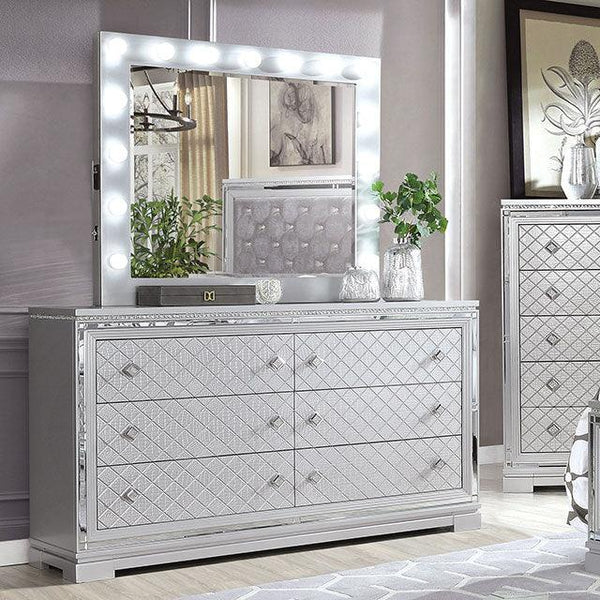 Belleterre CM7518D Silver Glam Dresser By Furniture Of America - sofafair.com