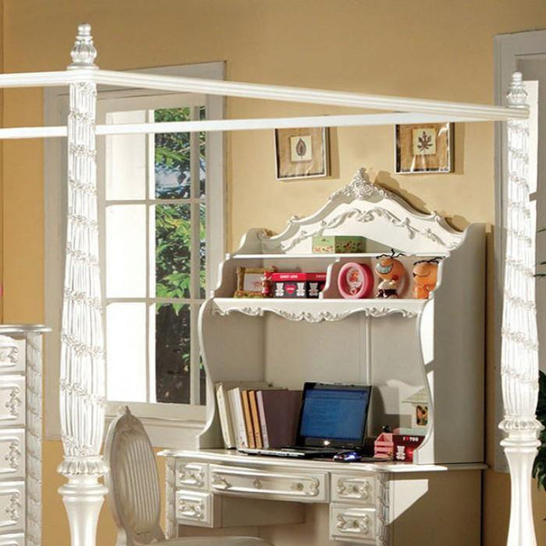 Victoria CM7519T-CP Pearl OffWhite Traditional Twin Canopy By furniture of america - sofafair.com