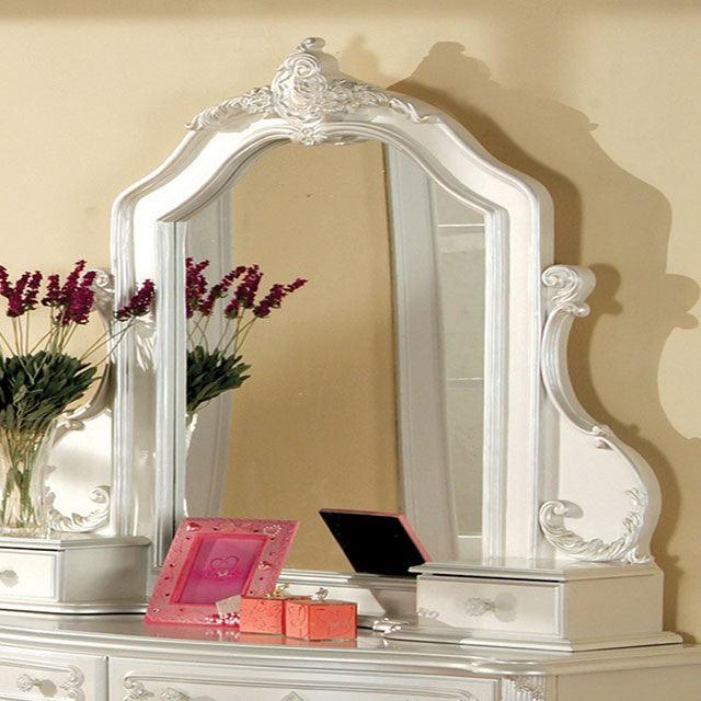 Victoria CM7519M Pearl Off-White Traditional Mirror By Furniture Of America - sofafair.com
