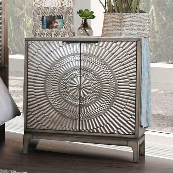 Kamalah CM7521N Antique Gray Transitional Night Stand By Furniture Of America - sofafair.com