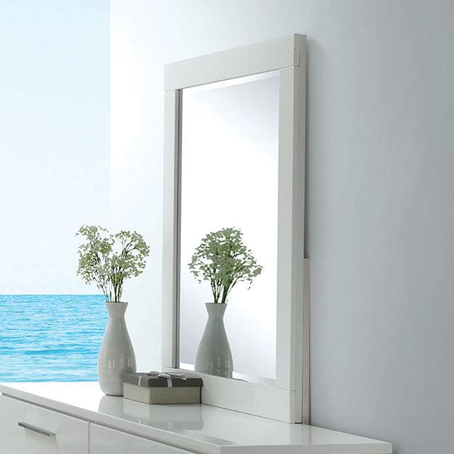 Christie CM7550M White Contemporary Mirror By Furniture Of America - sofafair.com