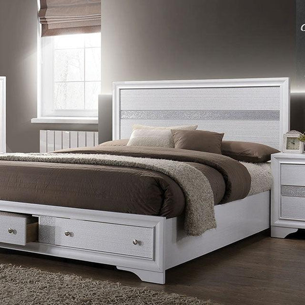 Chrissy CM7552 White Contemporary Bed By Furniture Of America - sofafair.com
