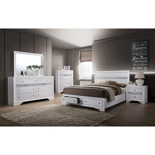 Chrissy CM7552N White Contemporary Night Stand By Furniture Of America - sofafair.com