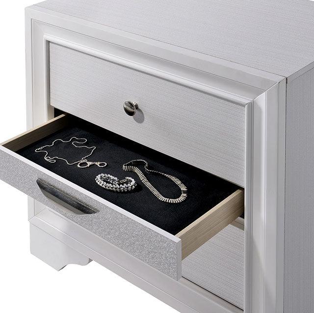 Chrissy CM7552N White Contemporary Night Stand By Furniture Of America - sofafair.com