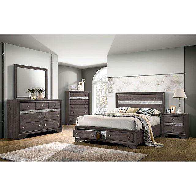 Chrissy CM7552GY Gray Contemporary Bed By Furniture Of America - sofafair.com