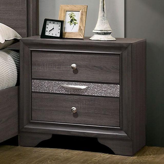 Chrissy CM7552GY-N Gray Contemporary Night Stand By Furniture Of America - sofafair.com