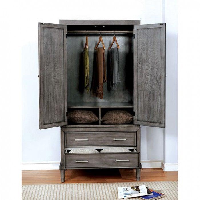 Daphne CM7556AR Gray Transitional Armoire By furniture of america - sofafair.com