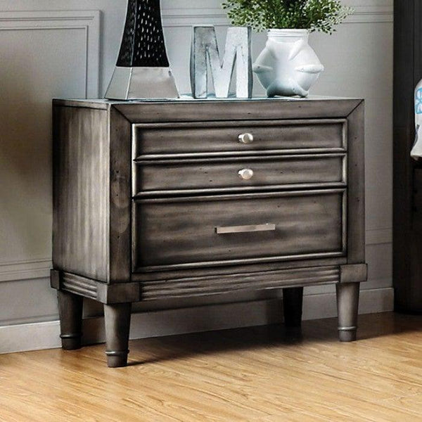 Daphne CM7556N Gray Transitional Night Stand By furniture of america - sofafair.com
