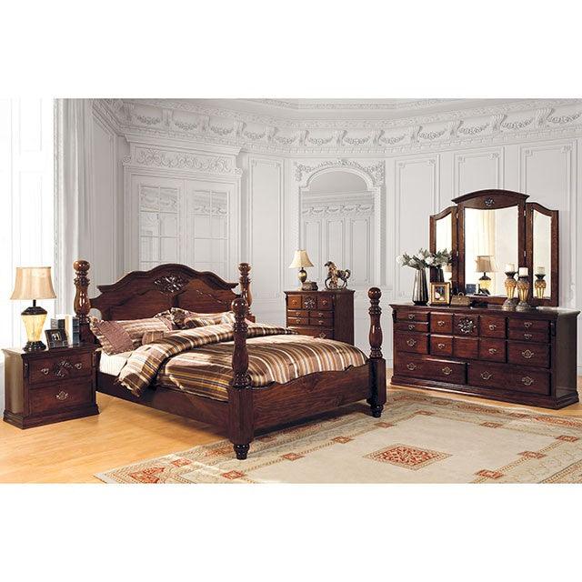 Tuscan CM7571 Dark Pine Traditional Bed By Furniture Of America - sofafair.com