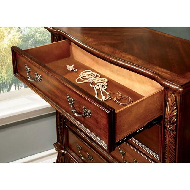 Arthur CM7587C Brown Cherry Traditional Chest By Furniture Of America - sofafair.com