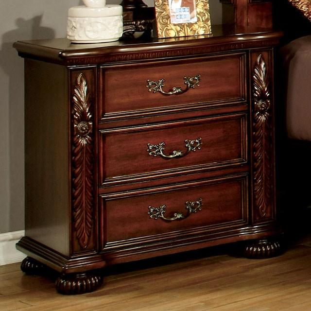 Arthur CM7587N Brown Cherry Traditional Night Stand By Furniture Of America - sofafair.com