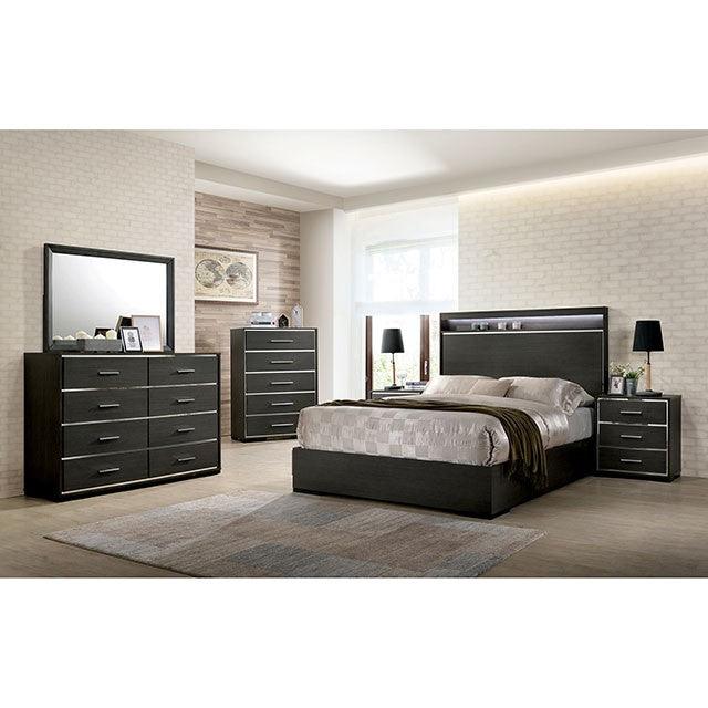 Camryn CM7589 Warm Gray Contemporary Bed By Furniture Of America - sofafair.com