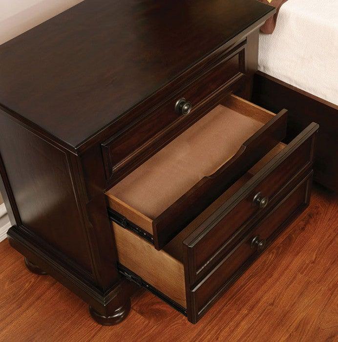 Castor CM7590CH-N Brown Cherry Transitional Night Stand By furniture of america - sofafair.com