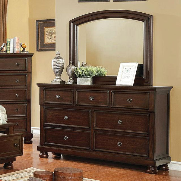 Castor CM7590CH-D Brown Cherry Transitional Dresser By Furniture Of America - sofafair.com
