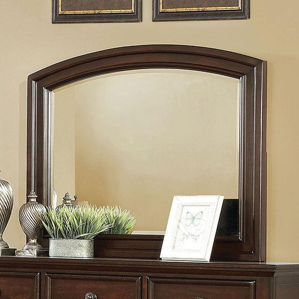 Castor CM7590CH-M Brown Cherry Transitional Mirror By Furniture Of America - sofafair.com