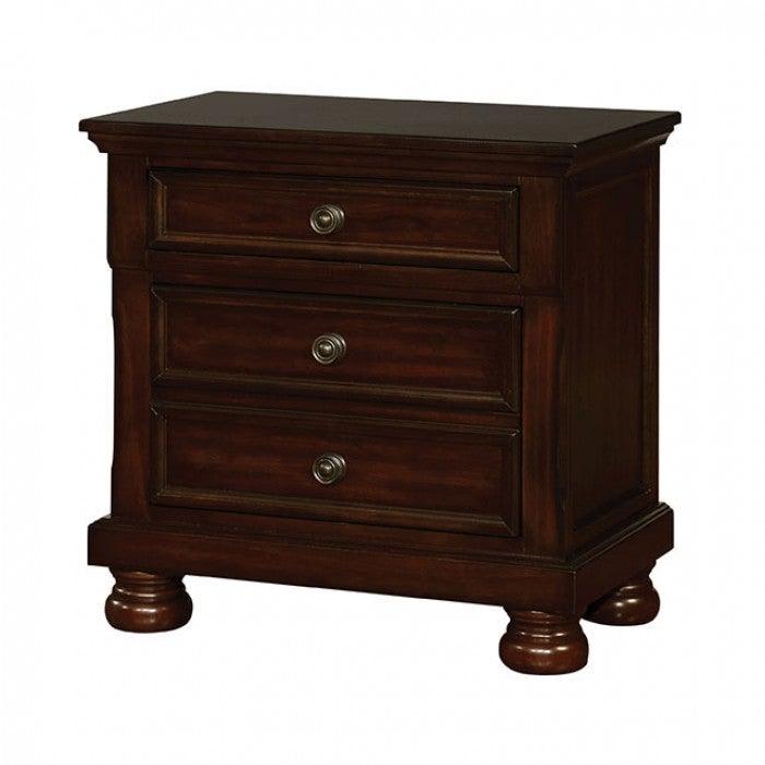 Castor CM7590CH-N Brown Cherry Transitional Night Stand By furniture of america - sofafair.com