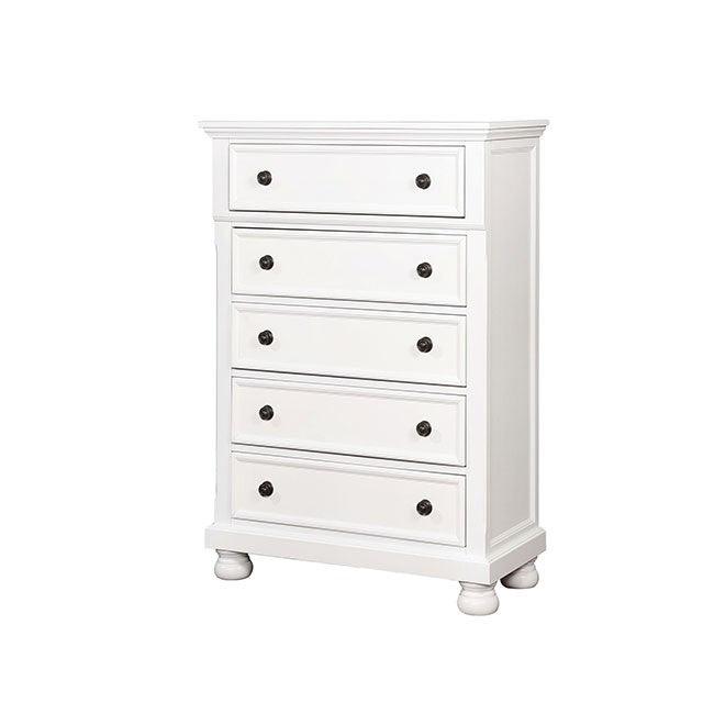 Castor CM7590WH-C White Transitional Chest By Furniture Of America - sofafair.com