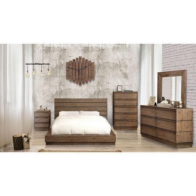 Coimbra CM7623 Rustic Natural Tone Rustic Bed By Furniture Of America - sofafair.com