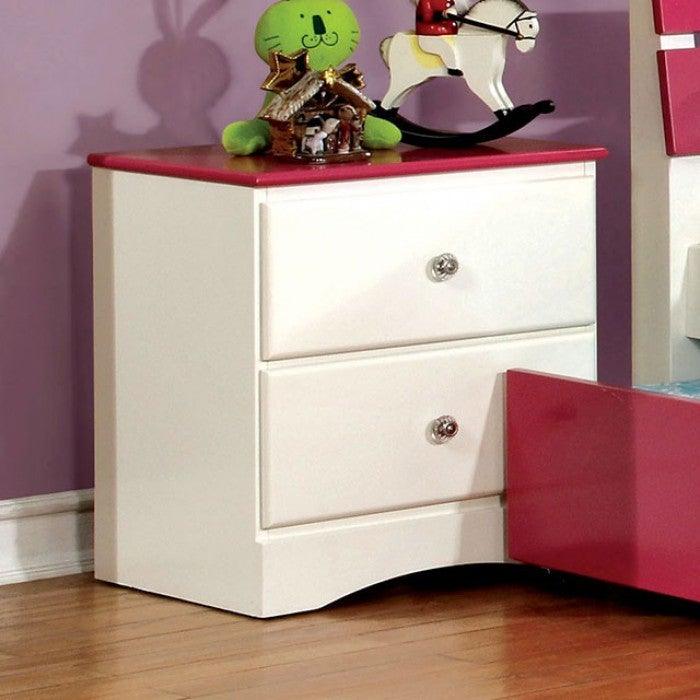 Kimmel CM7626PK-N White/Pink Transitional Night Stand By furniture of america - sofafair.com