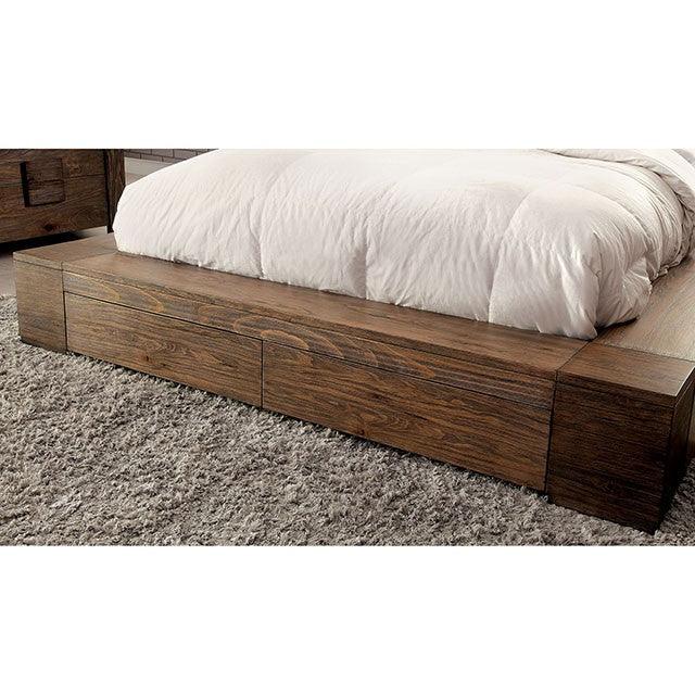 Janeiro CM7629 Natural Tone Rustic Bed By Furniture Of America - sofafair.com